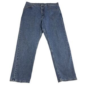 Wrangler Premium Quality 100% Cotton Denim Jeans Relaxed Straight Leg Size 38x32